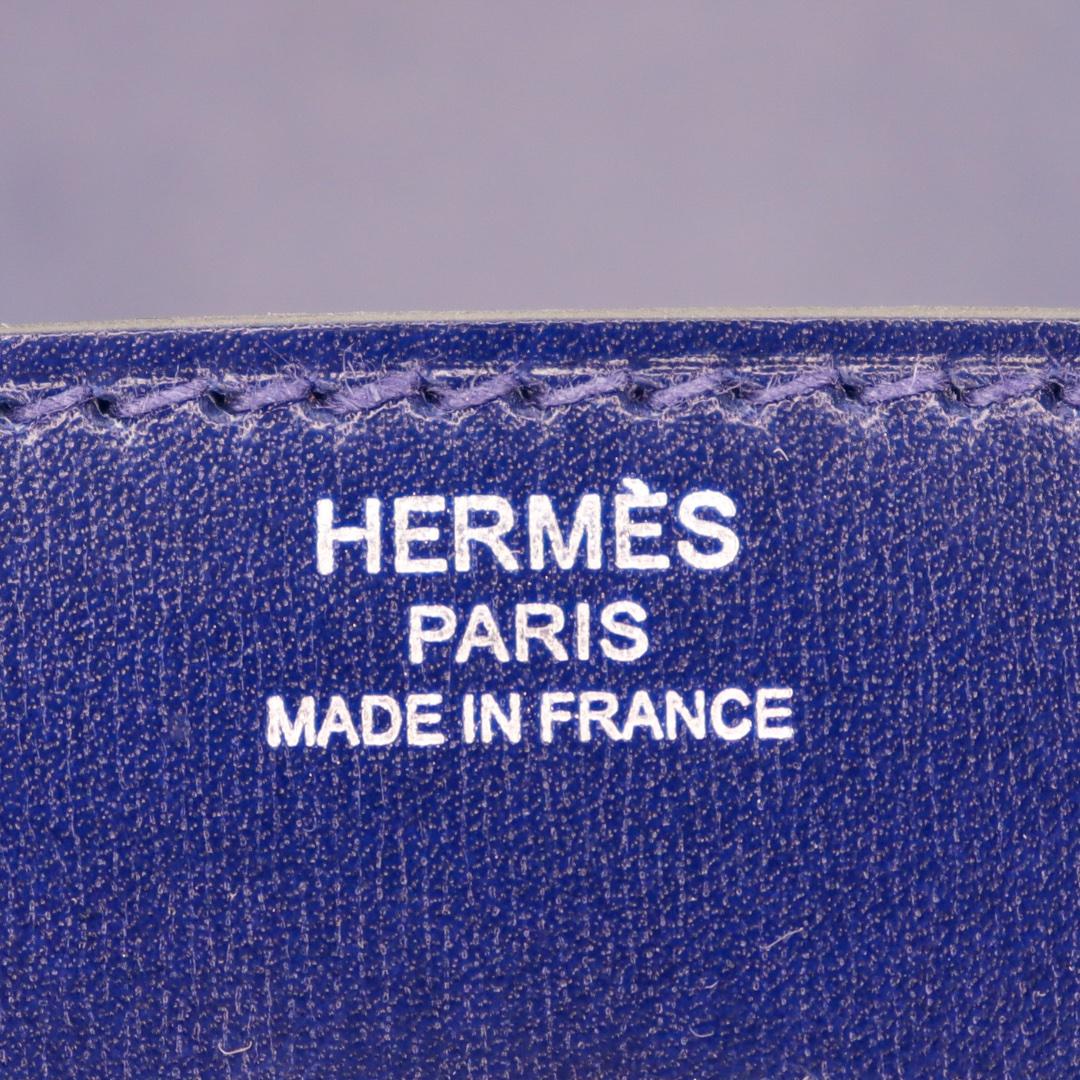 Hermès 25cm Birkin Sellier Bleu Saphir Box Calf Leather Palladium Hardware For Sale 2