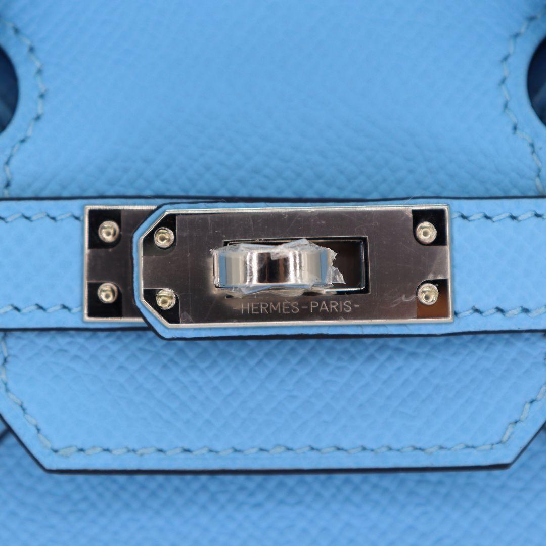 Women's Hermès 25cm Birkin Sellier Celeste Epsom Leather Palladium Hardware For Sale