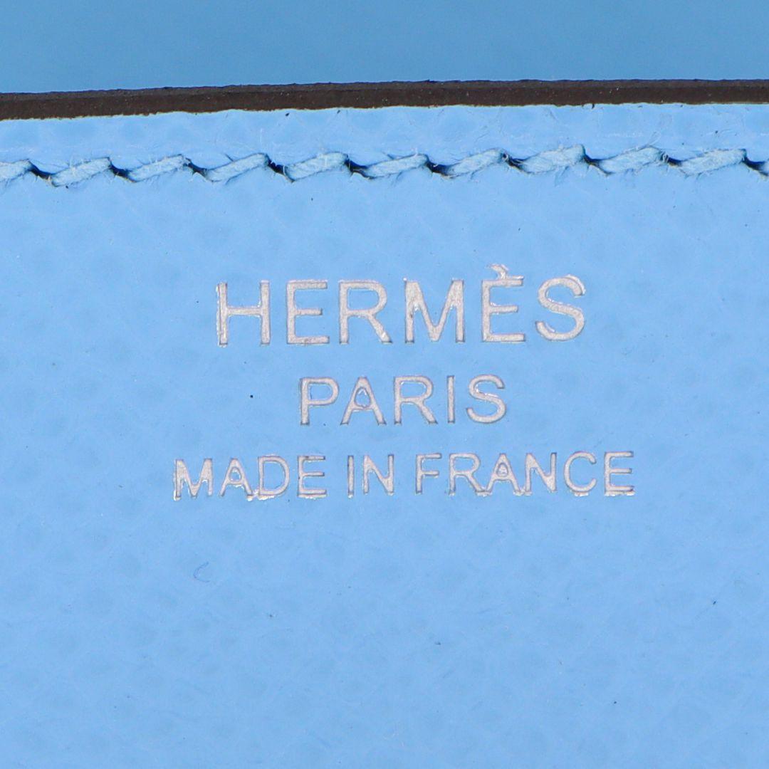 Hermès 25cm Birkin Sellier Celeste Epsom Leather Palladium Hardware For Sale 2