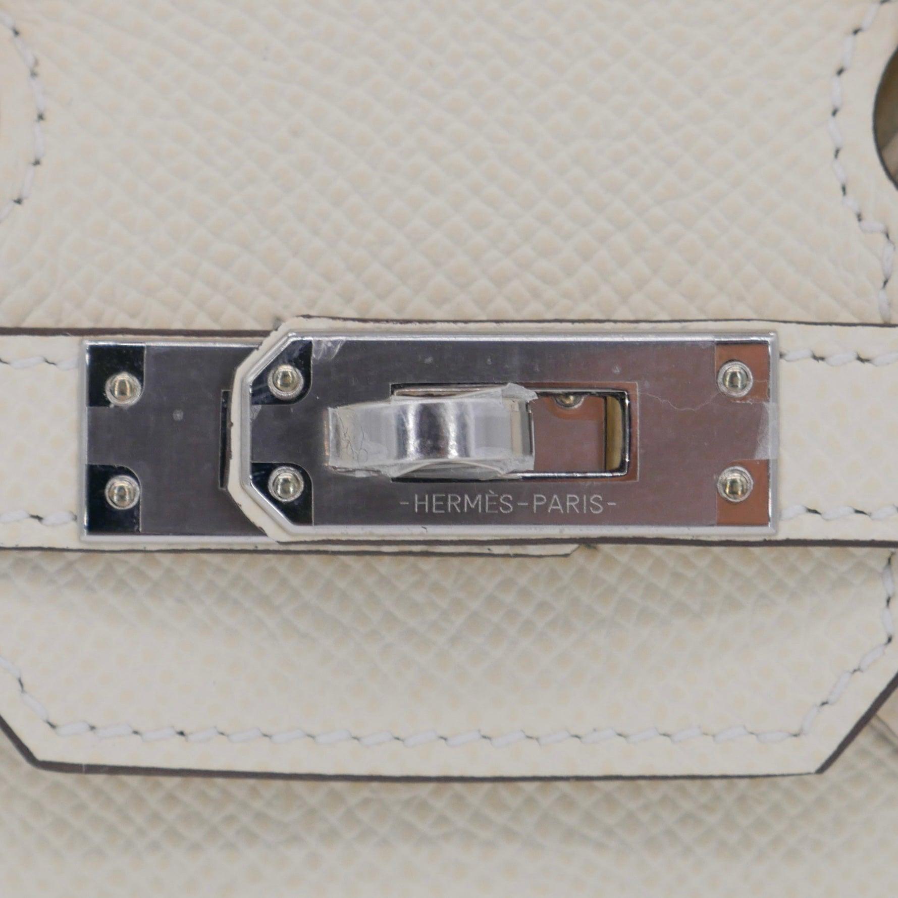 Hermès 25cm Birkin Sellier Nata Epsom Leather Palladium Hardware en vente 1