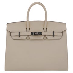 Hermès 25cm Birkin Sellier Nata Epsom Leather Palladium Hardware