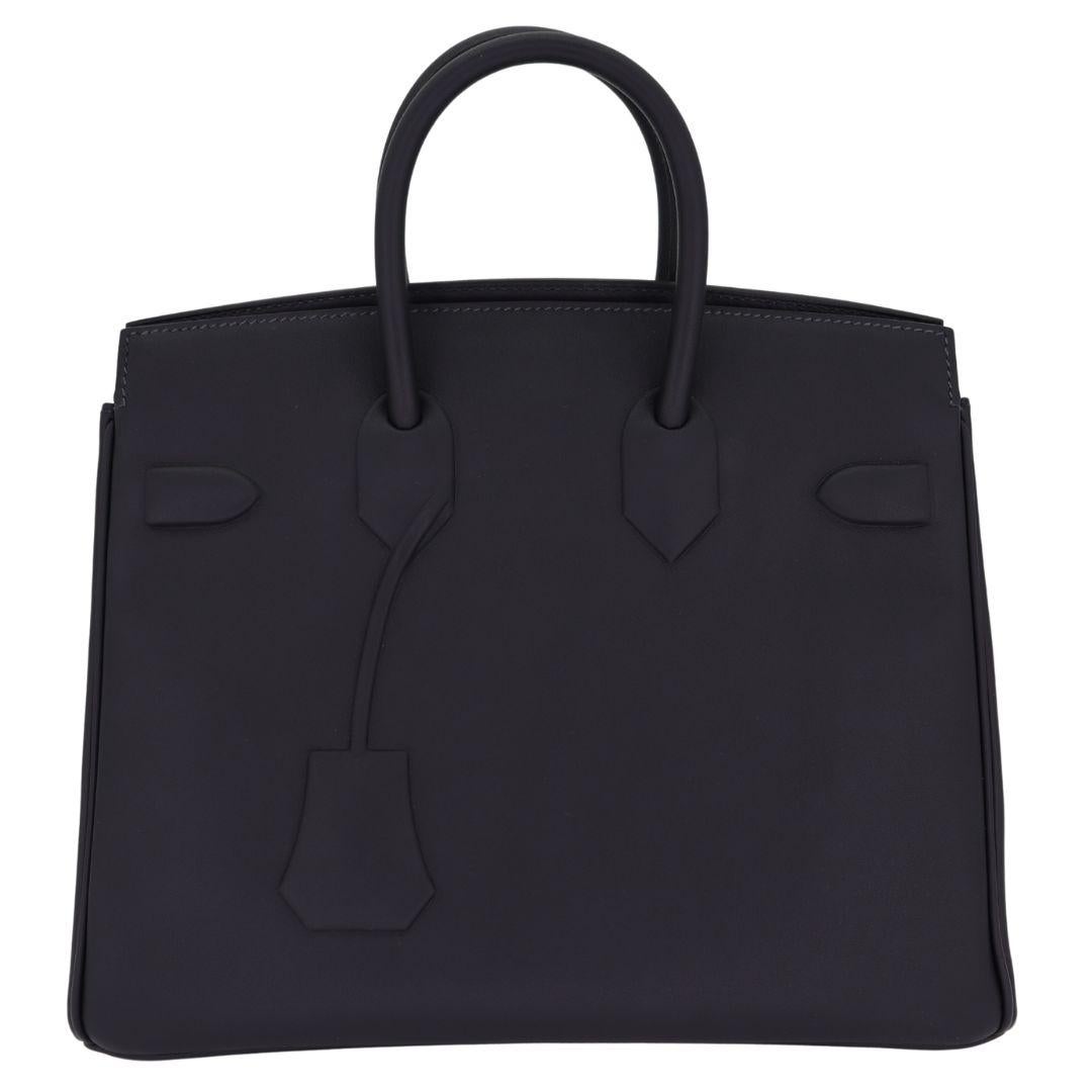 Hermès 25cm Birkin Shadow Caban Swift Piel Negro