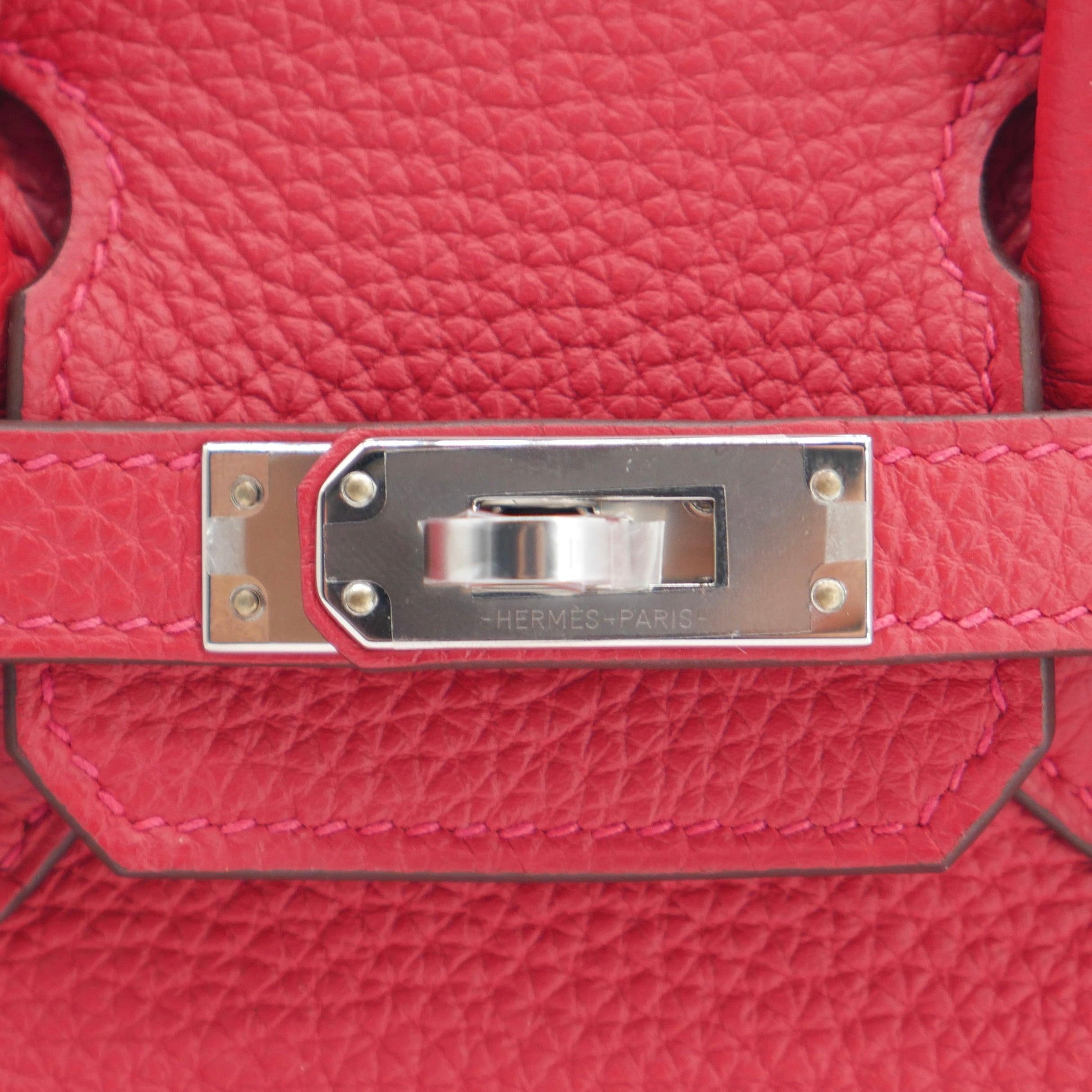 Hermès 25cm Birkin Verso Rouge Casaque Togo Leather Palladium Hardware For Sale 1