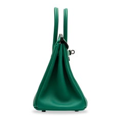 HERMES 25cm BIRKIN VERT VERTIGO GREEN WITH PALLADIUM HARDWARE