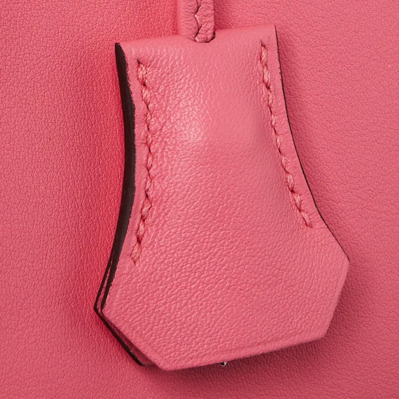Hermes 25cm Bubblegum Pink Swift Leather Palladium Plated Kelly Retourne Bag For Sale 5