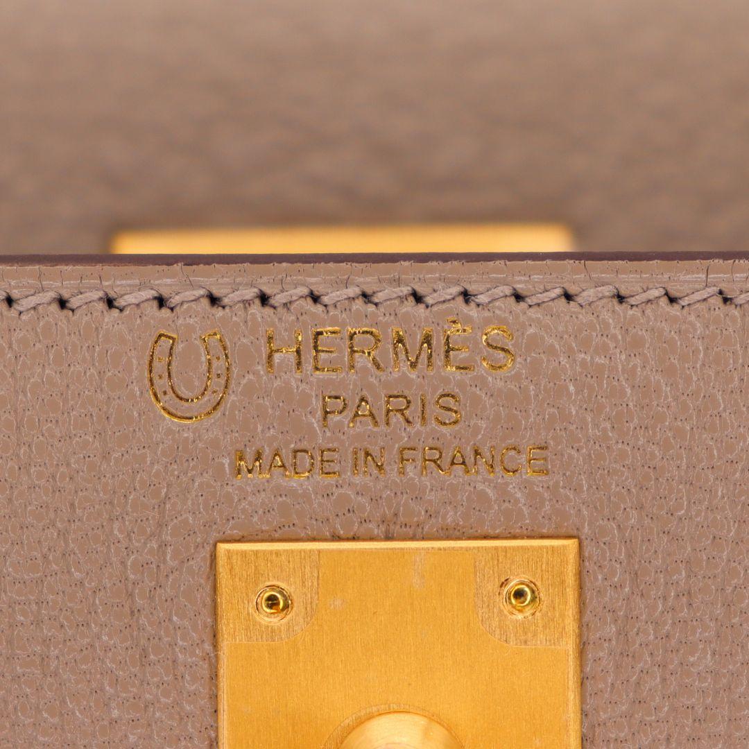 Hermès 25cm Kelly HSS Etoupe/ Gris Tourterelle Chevrè Brushed Gold Hardware 1