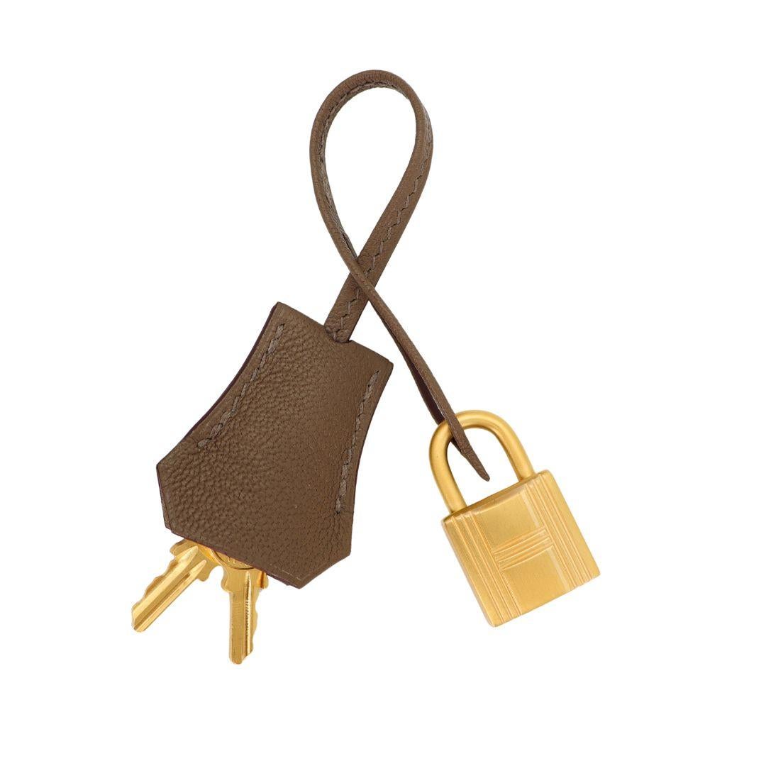 Hermès 25cm Kelly HSS Etoupe/ Gris Tourterelle Chevrè Brushed Gold Hardware 3