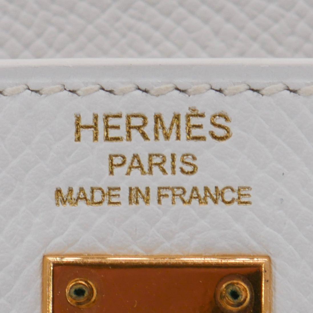 Hermès 25cm Kelly Retourne White Epsom Leather Gold Hardware For Sale 2