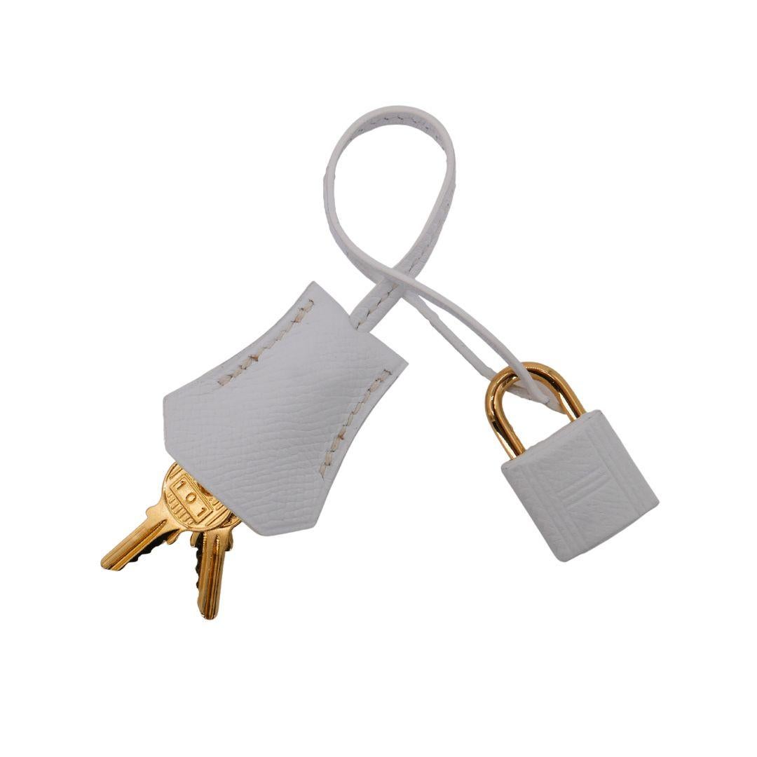Hermès 25cm Kelly Retourne White Epsom Leather Gold Hardware 4
