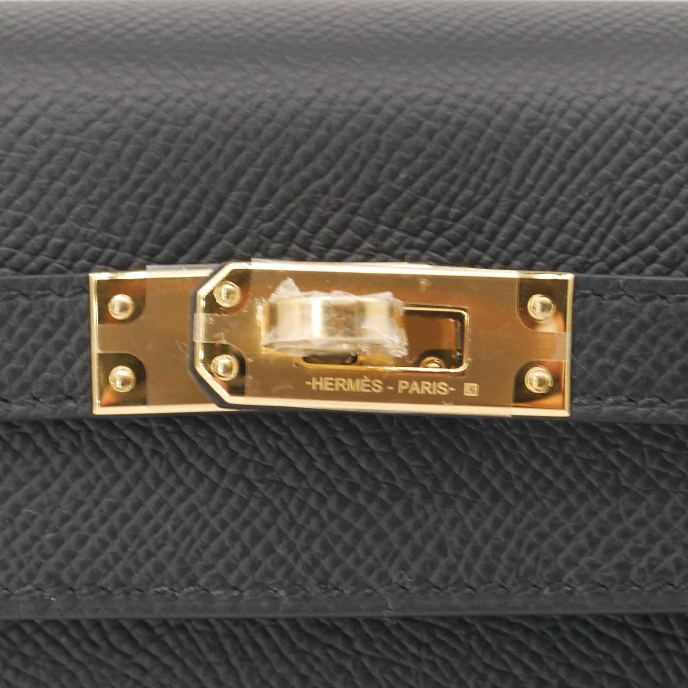 Hermès 25cm Kelly Sellier Black Epsom Leather Gold Hardware For Sale 1