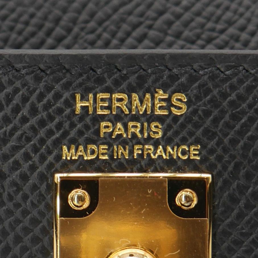 Hermès 25cm Kelly Sellier Black Epsom Leather Gold Hardware For Sale 2