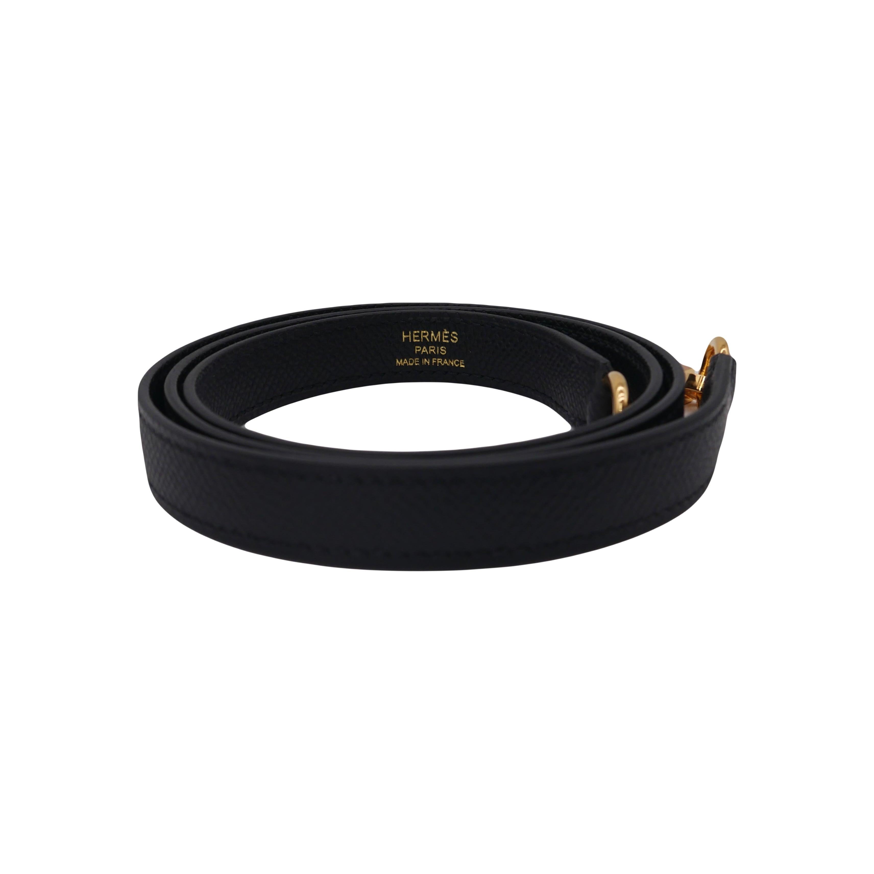 Hermès 25cm Kelly Sellier Black Epsom Leather Gold Hardware For Sale 4