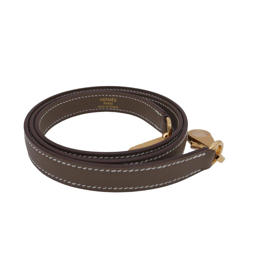 Hermès 25cm Kelly Sellier Etoupe Epsom Leather Gold Hardware For Sale 3