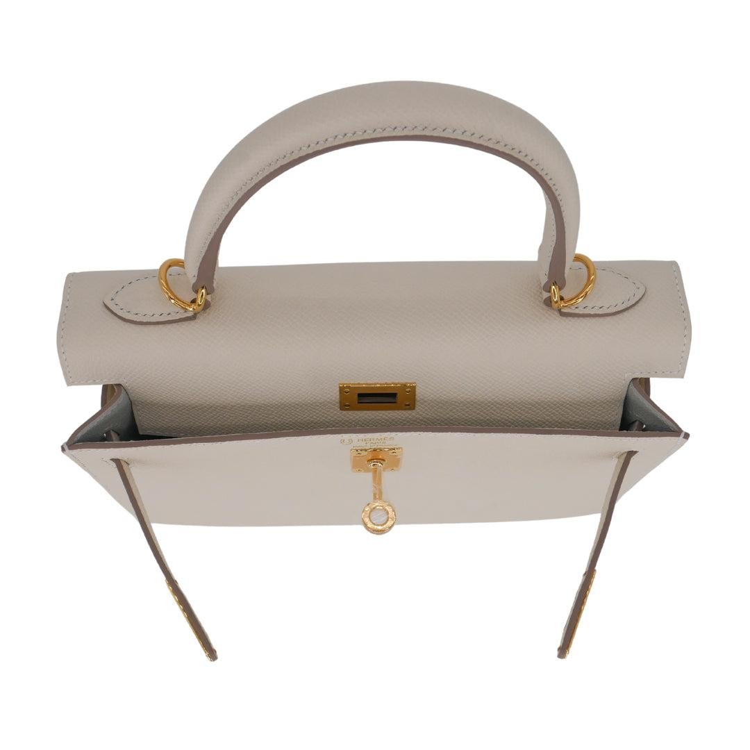 Hermès 25cm Kelly Sellier HSS Craie Epsom Leather Gold Hardware 5