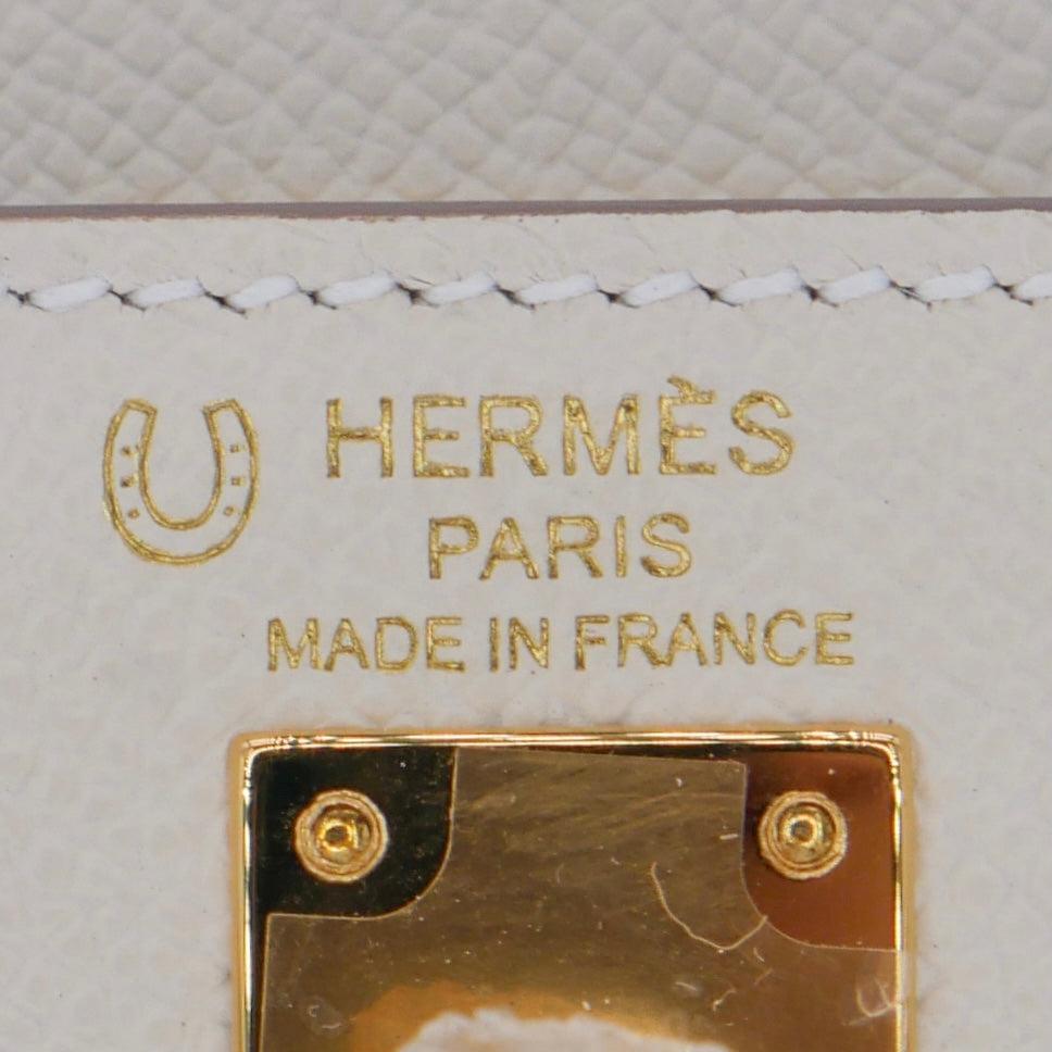 Hermès 25cm Kelly Sellier HSS Craie Epsom Leather Gold Hardware For Sale 2