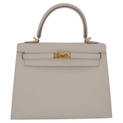 Hermès Kelly 25cm Sellier HSS Craie Epsom Leather Gold Hardware