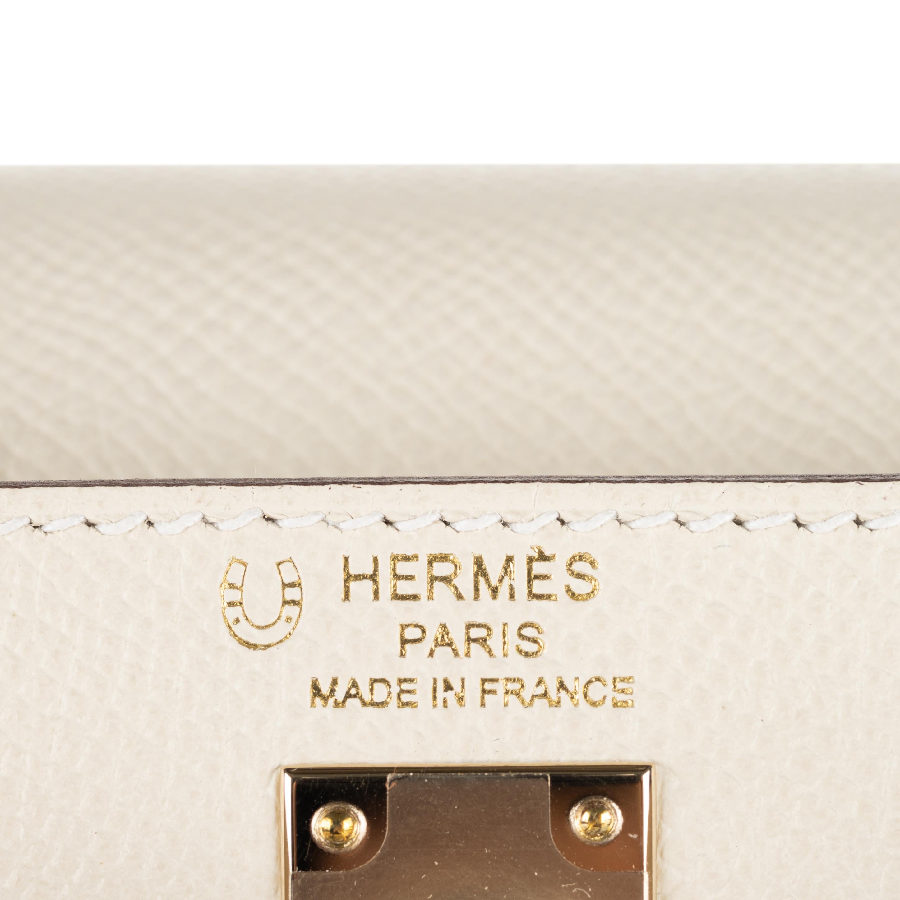 Hermès 25cm Kelly Sellier HSS Craie/Graben Epsom Permabrass Hardware 2022 8