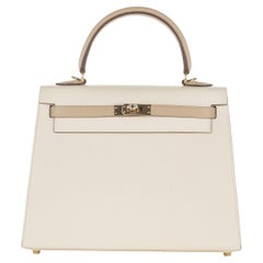 Hermès 25cm Kelly Sellier HSS Craie/Graben Epsom Permabrass Hardware 2022