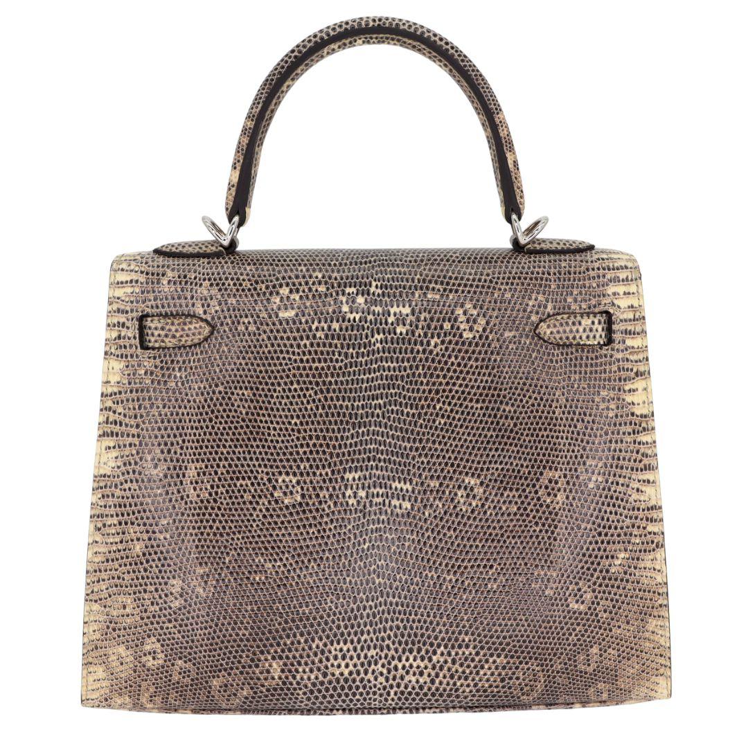 Hermès 25cm Kelly Sellier Ombre Eidechse Palladium Hardware im Zustand „Neu“ in Santa Rosa Beach, FL
