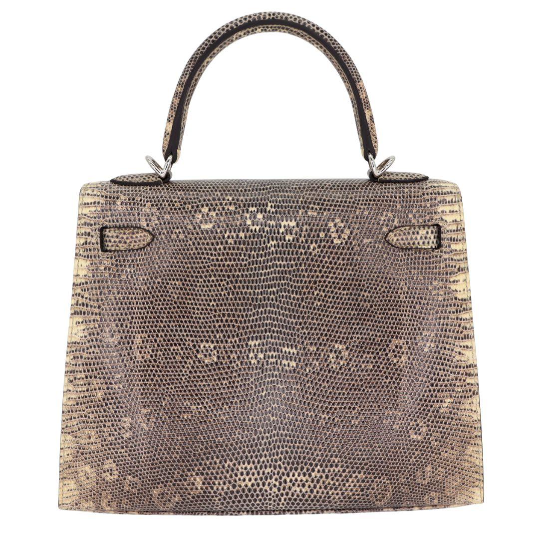 Hermès 25cm Kelly Sellier Ombre Lizard Palladium Hardware Neuf - En vente à Santa Rosa Beach, FL