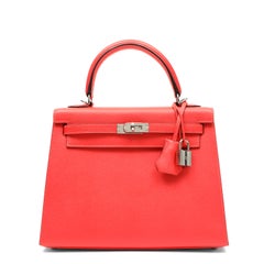 Hermes Kelly 25cm Rose Jaipur Madame Sellier Epsom Leather w PH