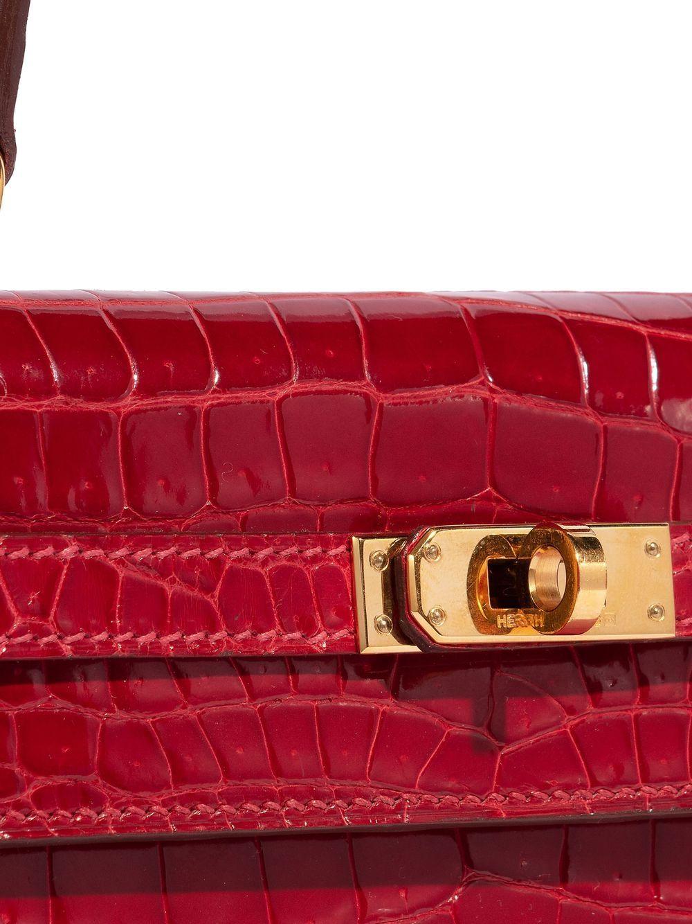 Hermès 25cm Shiny Niloticus Crocodile Kelly Bag with Gold Hardware 2