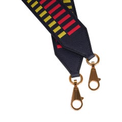 Hermes 25MM Tressage Bag Strap Bleu Indigo/Rose Extreme/Lime Epsom Gold Hardware