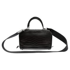 Hermes 26cm Matte Black Niloticus Crocodile Sac ev Vie w PHW