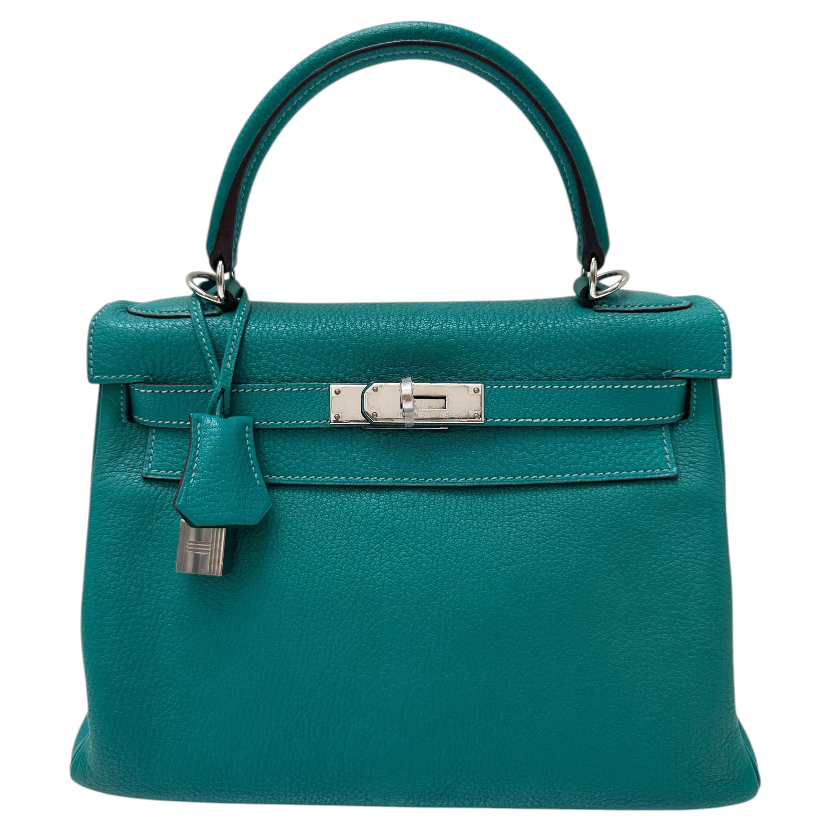 Hermes 28 Kelly Lagoon Bag For Sale