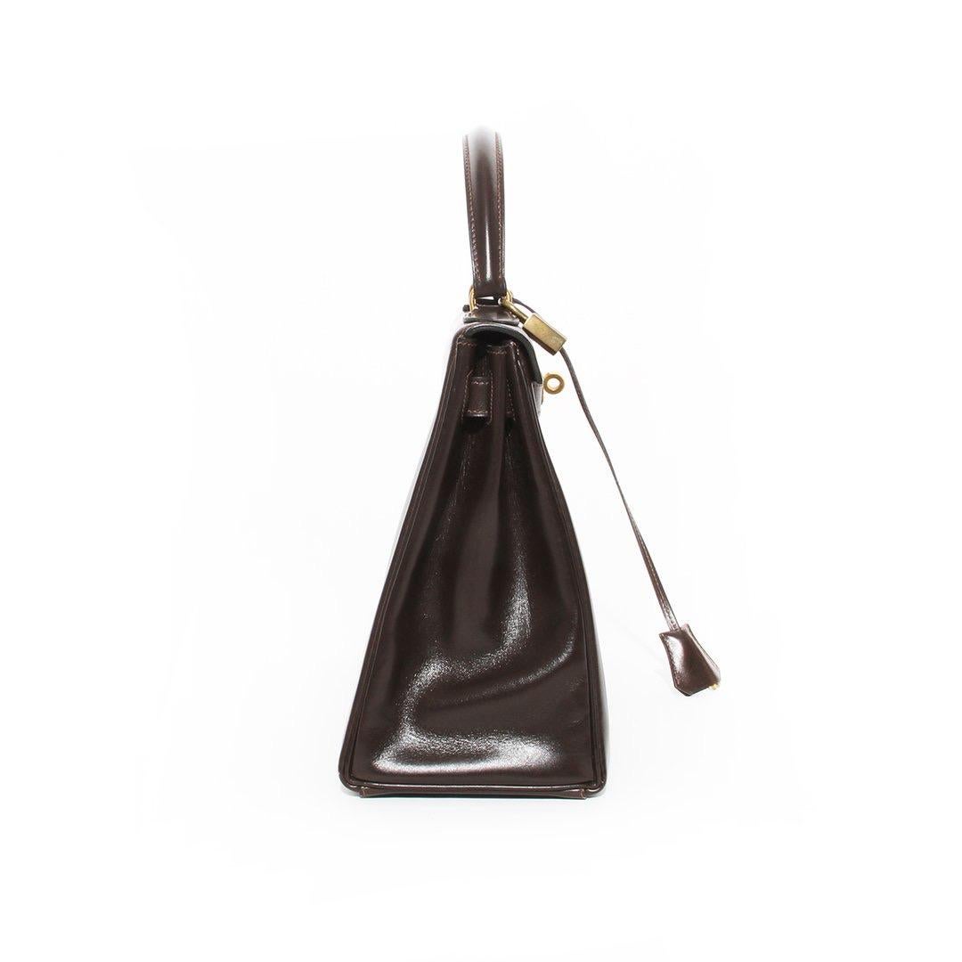 Black Hermès 28cm Kelly Handbag Circa 1976