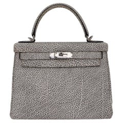 Hermès 28cm Kelly Retourne Dalmatiner Büffelleder Palladium Hardware