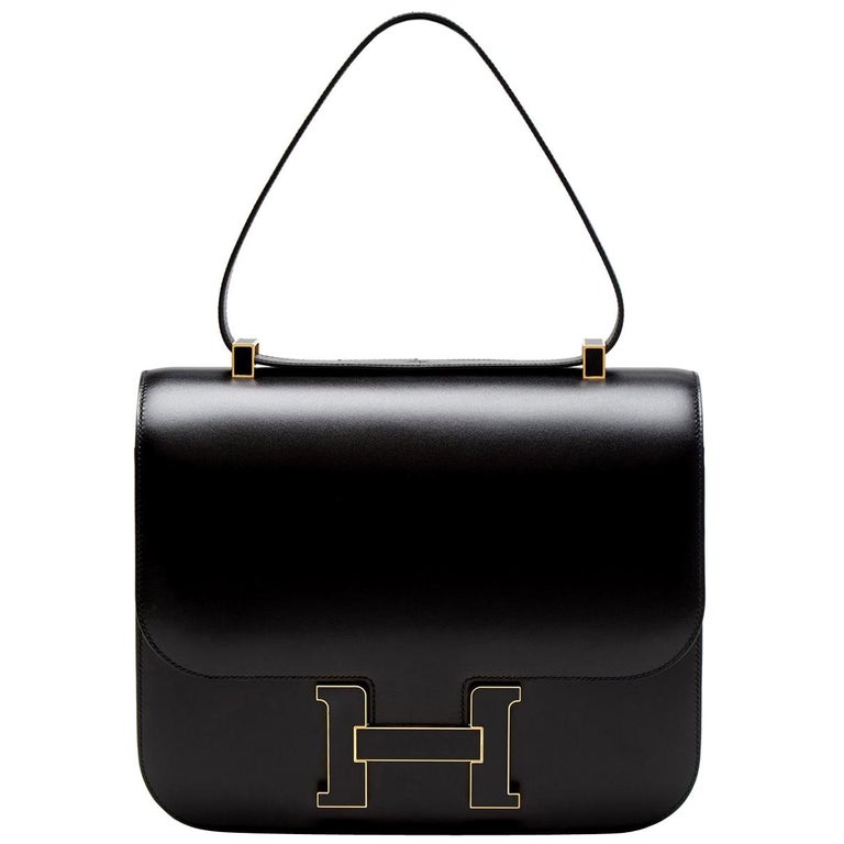 Hermes 29cm Box Leather Cartable Constance Tote For Sale at 1stDibs