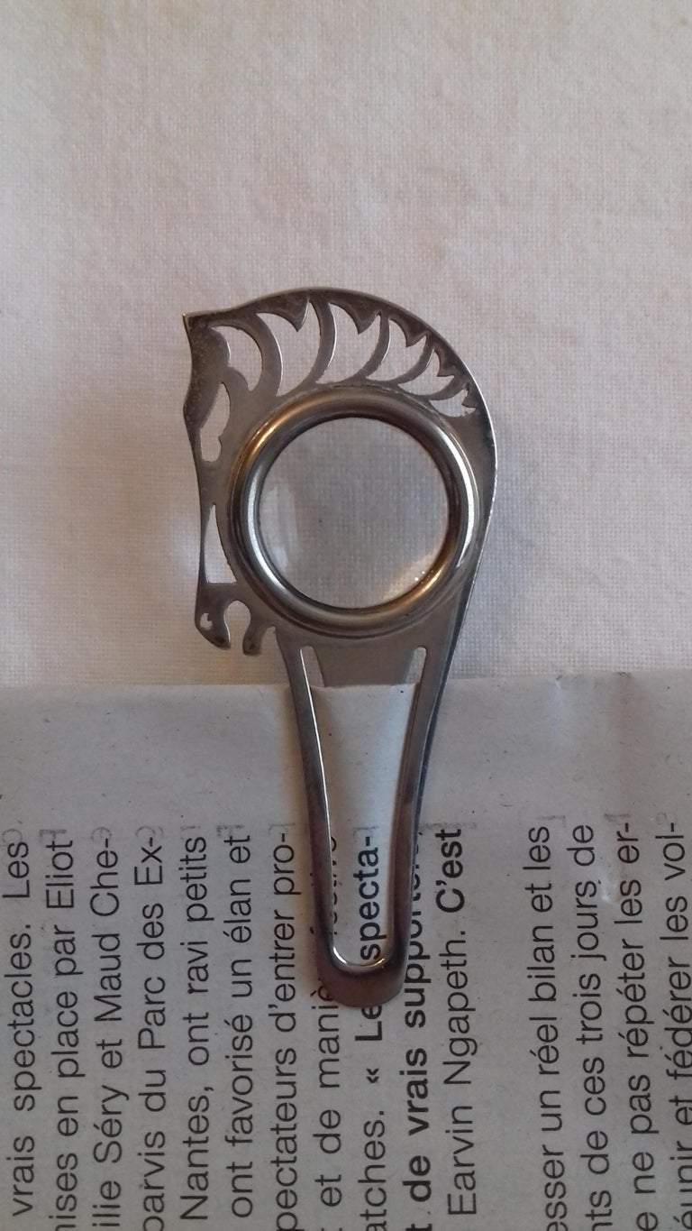 Hermès 3 functions Paperclip Magnifying Glass Bookmark Horse Pattern