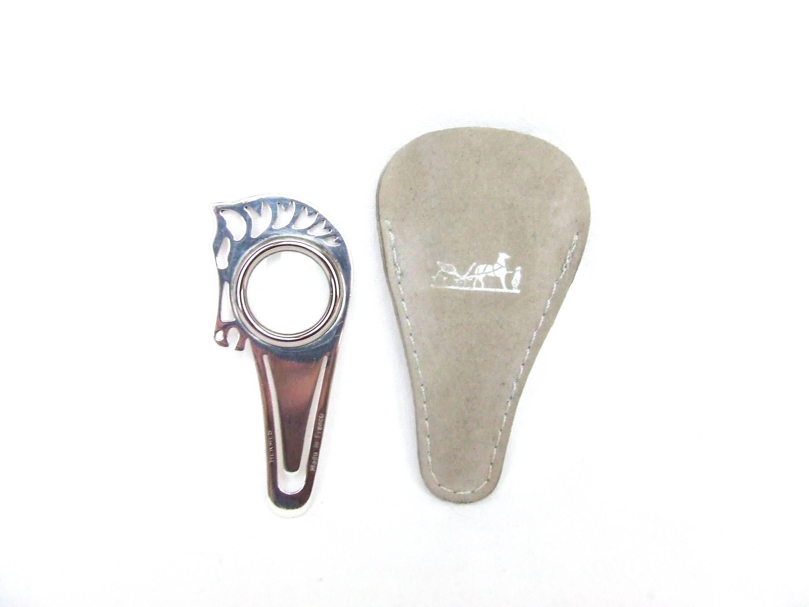 Hermes 3 functions Paperclip Magnifying Glass Bookmark Horse Pattern Metal 3