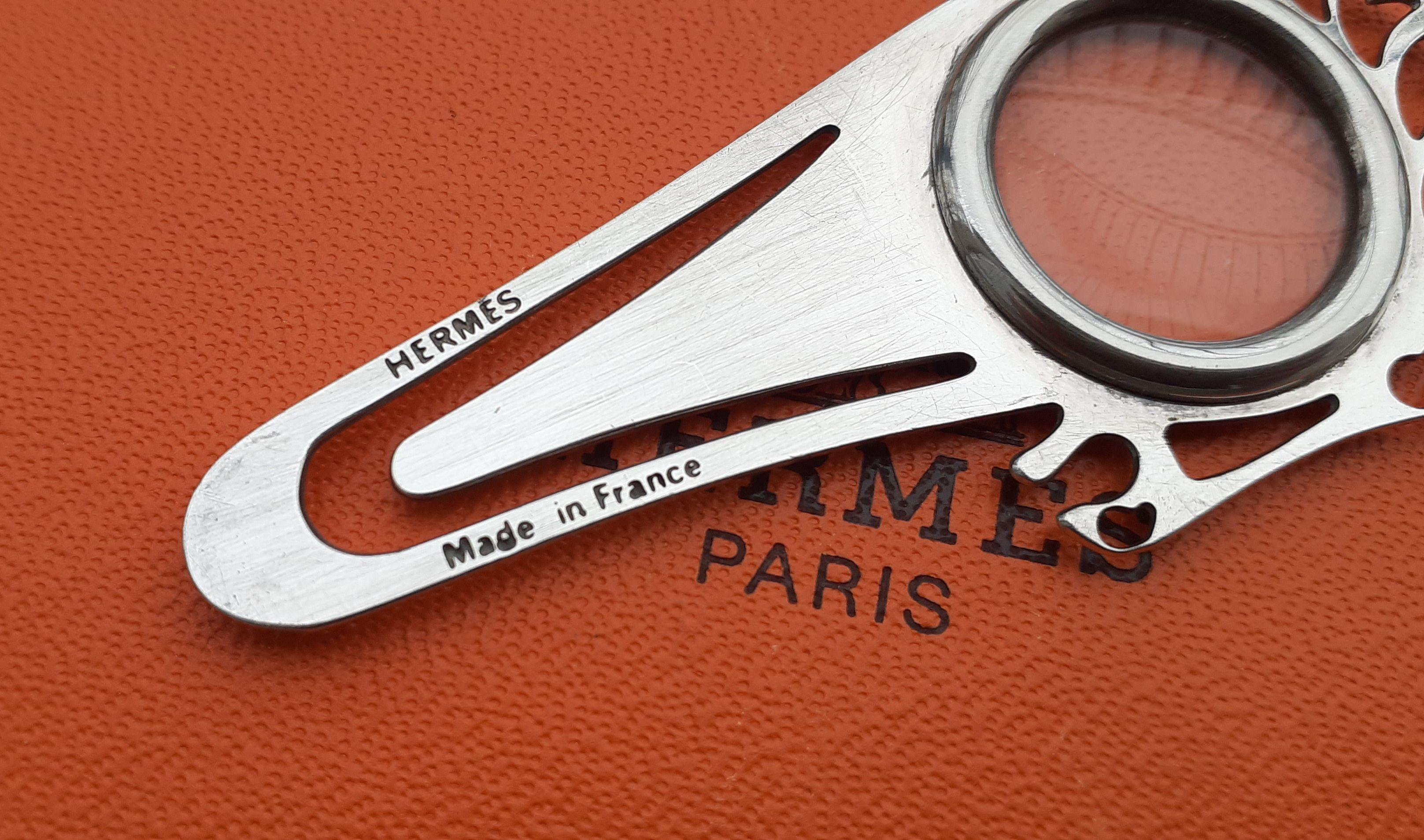 Hermès 3 functions Paperclip Magnifying Glass Bookmark Horse Shaped For Sale 5