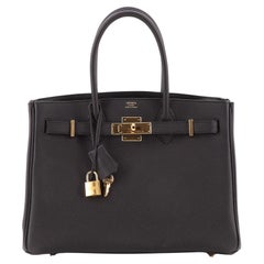 Hermes 3-in-1 Birkin Handbag Black Togo and Swift with Toile and Gold Har