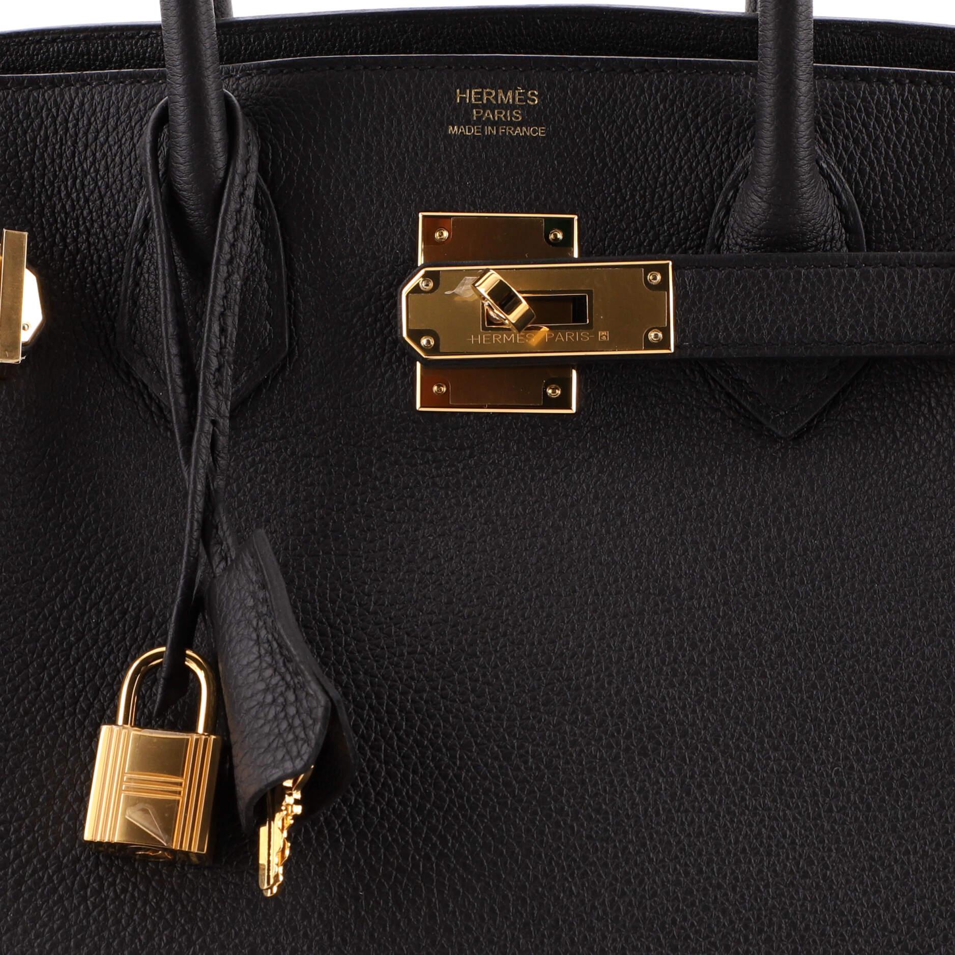 Hermes 3-in-1 Birkin Handbag Black Togo and Swift with Toile and Gold Hardware 2