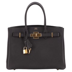 Hermes 3-in-1 Birkin Handbag Black Togo and Swift with Toile and Gold Hardware