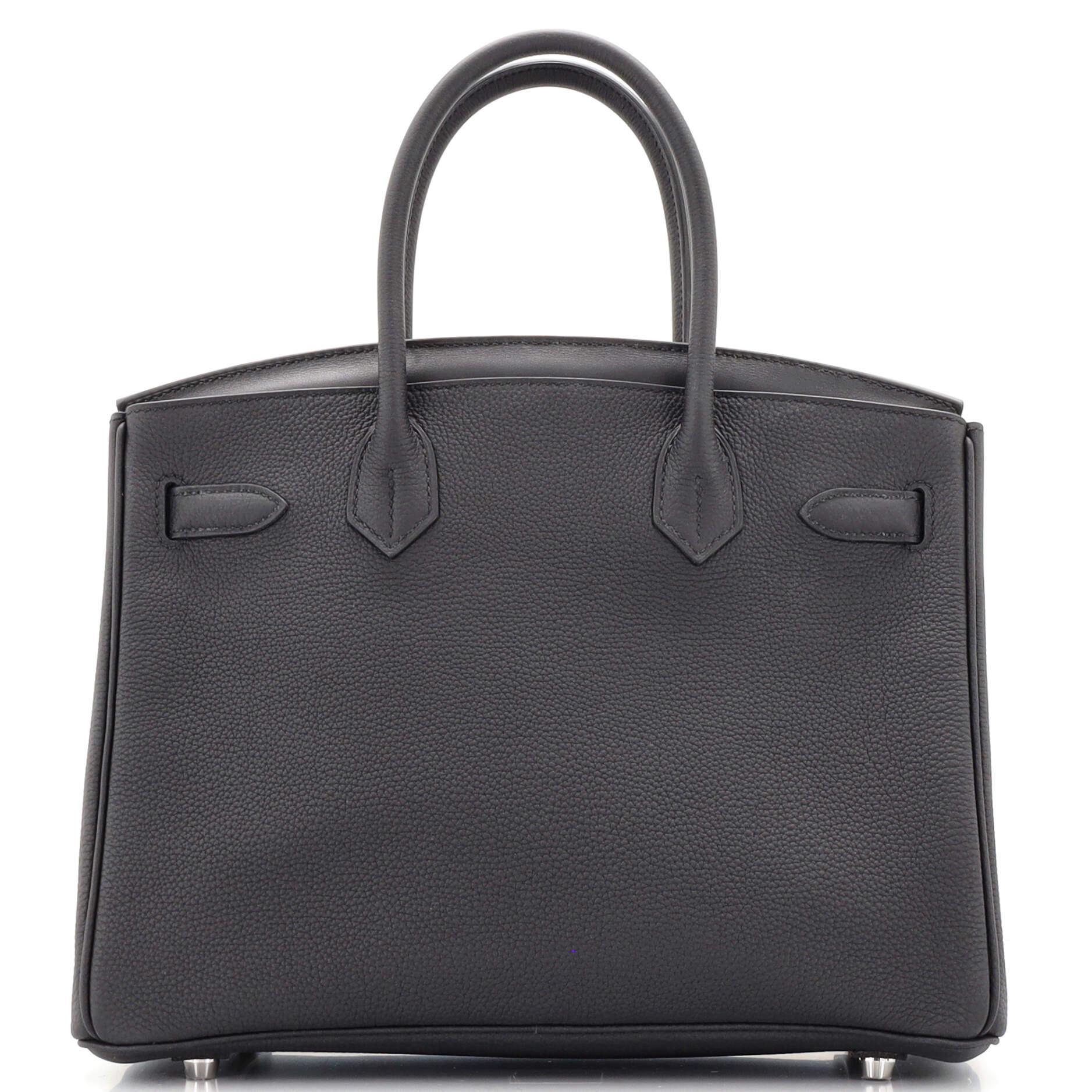 Women's or Men's Hermes 3-in-1 Birkin Handbag Black Togo and Swift with Toile and Palladium