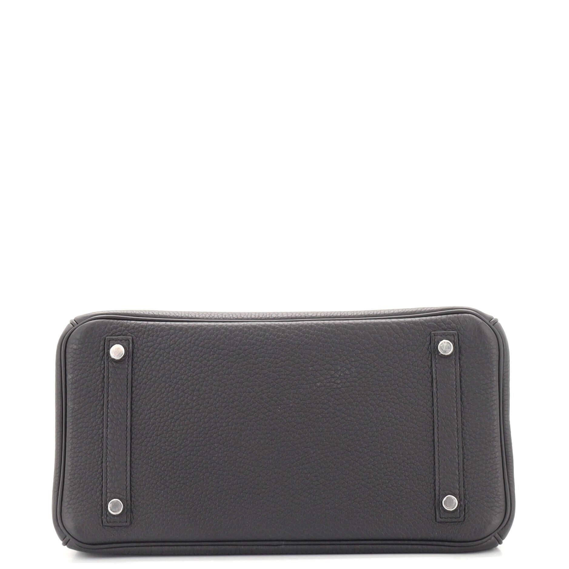 Women's or Men's Hermes 3-in-1 Birkin Handbag Black Togo and Swift with Toile and Palladium