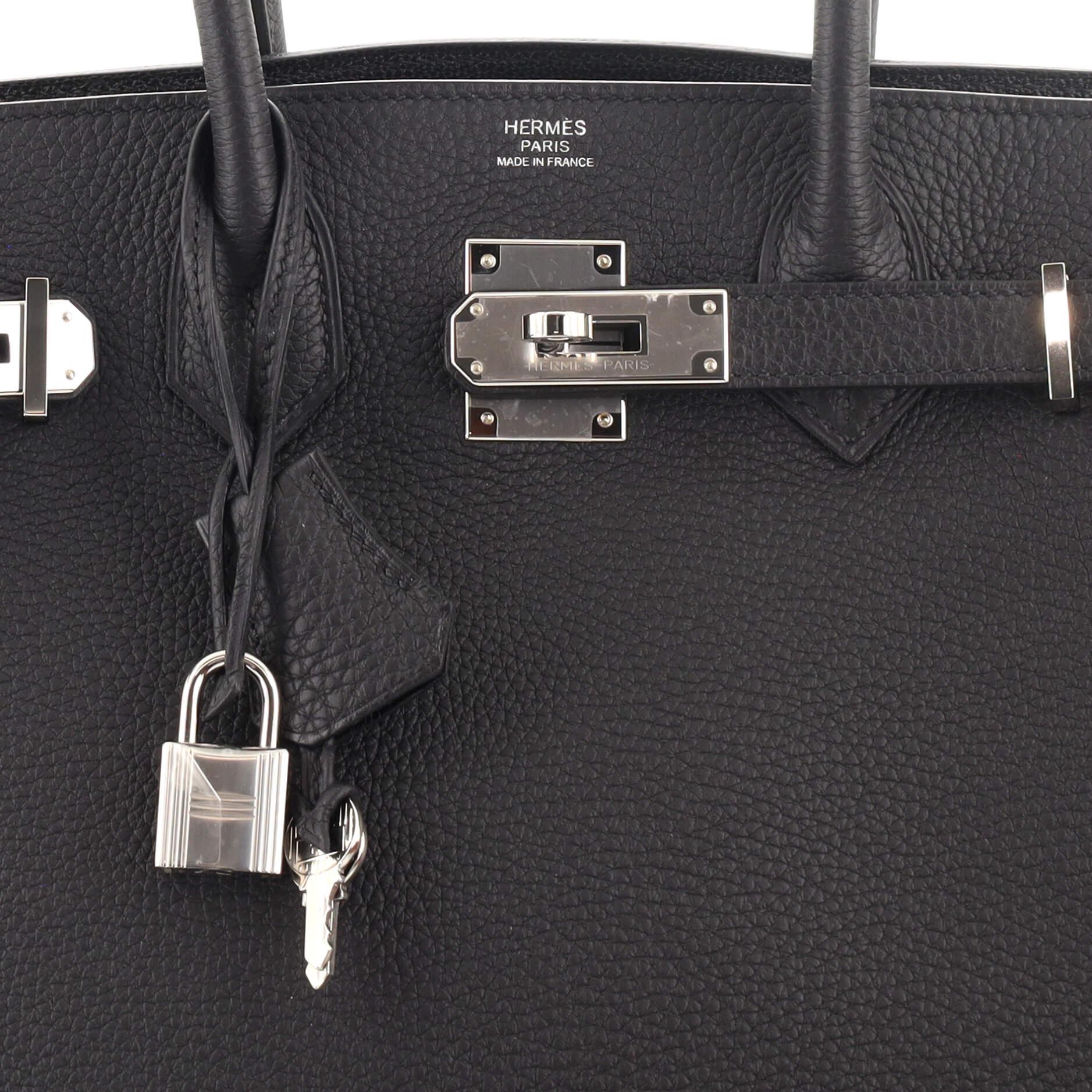 Hermes 3-in-1 Birkin Handbag Black Togo and Swift with Toile and Palladium 2