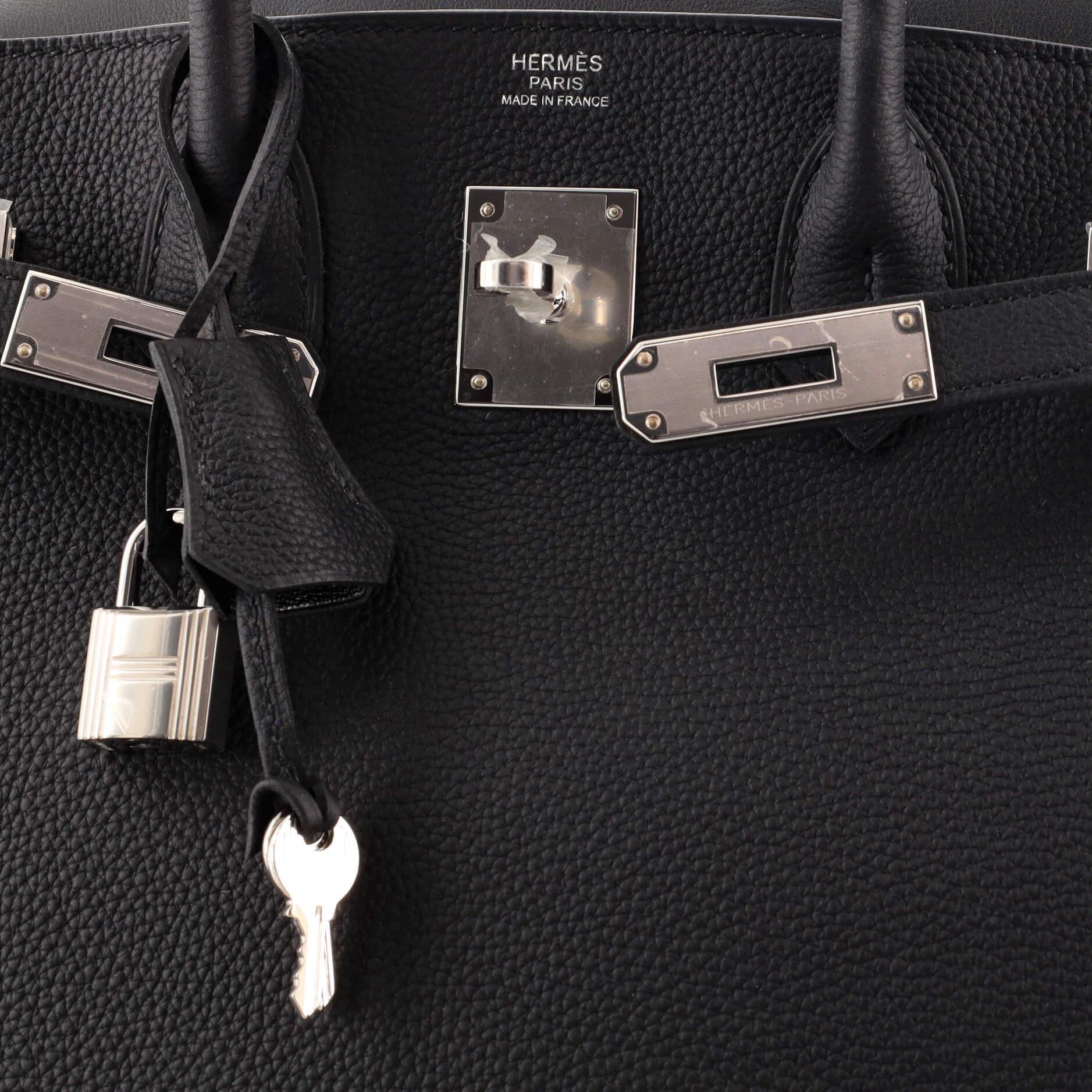 Hermes 3-in-1 Birkin Handbag Black Togo and Swift with Toile and Palladium 3