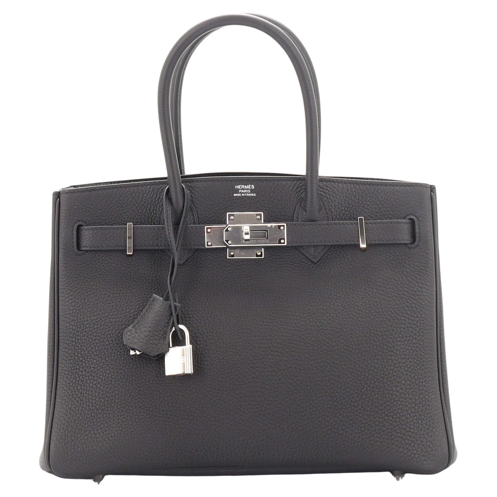 Hermes 3-in-1 Birkin Handbag Black Togo and Swift with Toile and Palladium