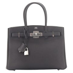  Hermes 3-in-1 Birkin Handbag Black Togo and Swift with Toile and Palladium