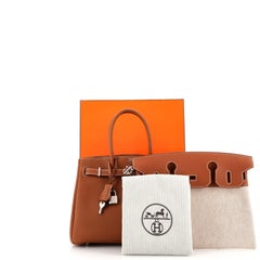 Hermes 3-in-1 Birkin Handbag Brown Togo and Swift with Toile and Palladium 30
