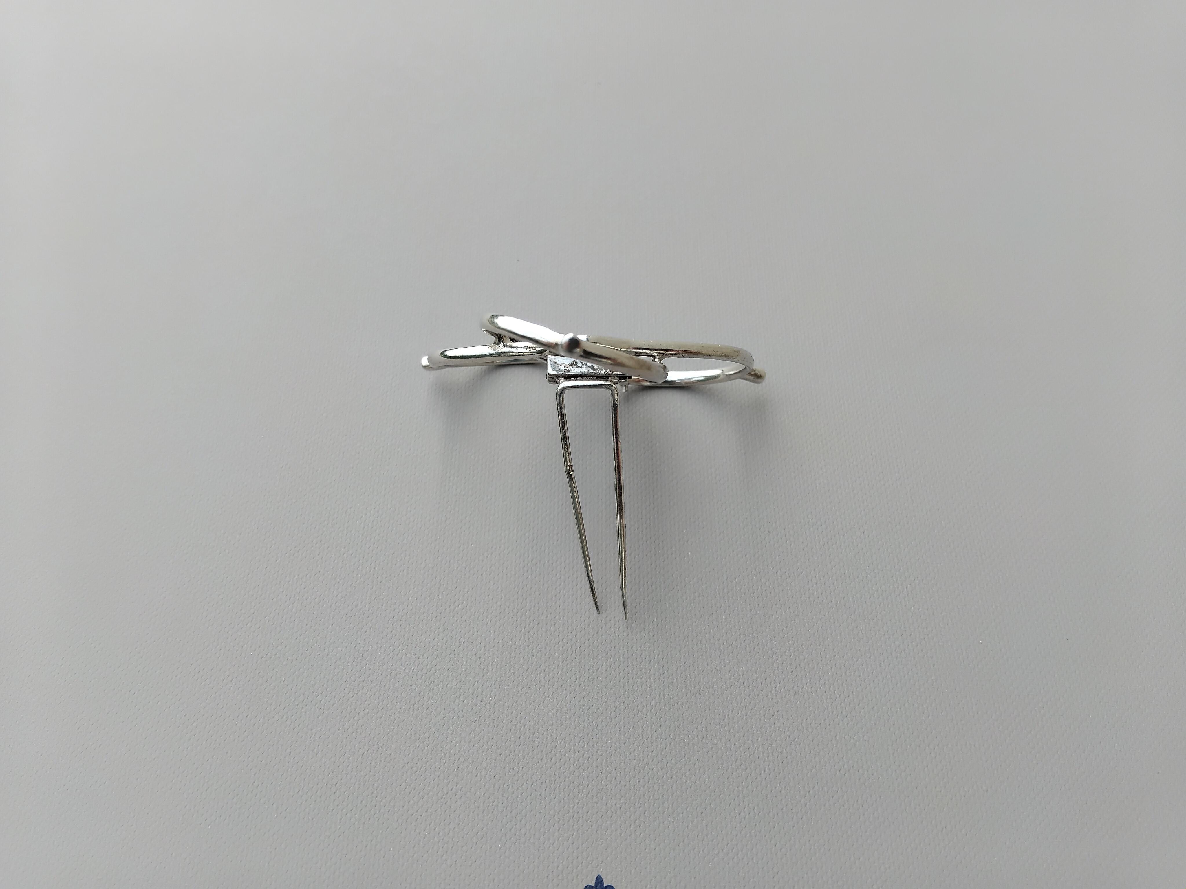 Hermès 3 Spurs Shaped Silver Brooch Lapel Pin Texas Horse Equestrian For Sale 5