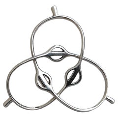 Hermès 3 Speroni a forma di spilla d'argento Spilla da bavero Cavallo Texano Equestre