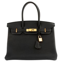 Hermès 30 cm Black Togo Birkin Bag with Gold Hardware
