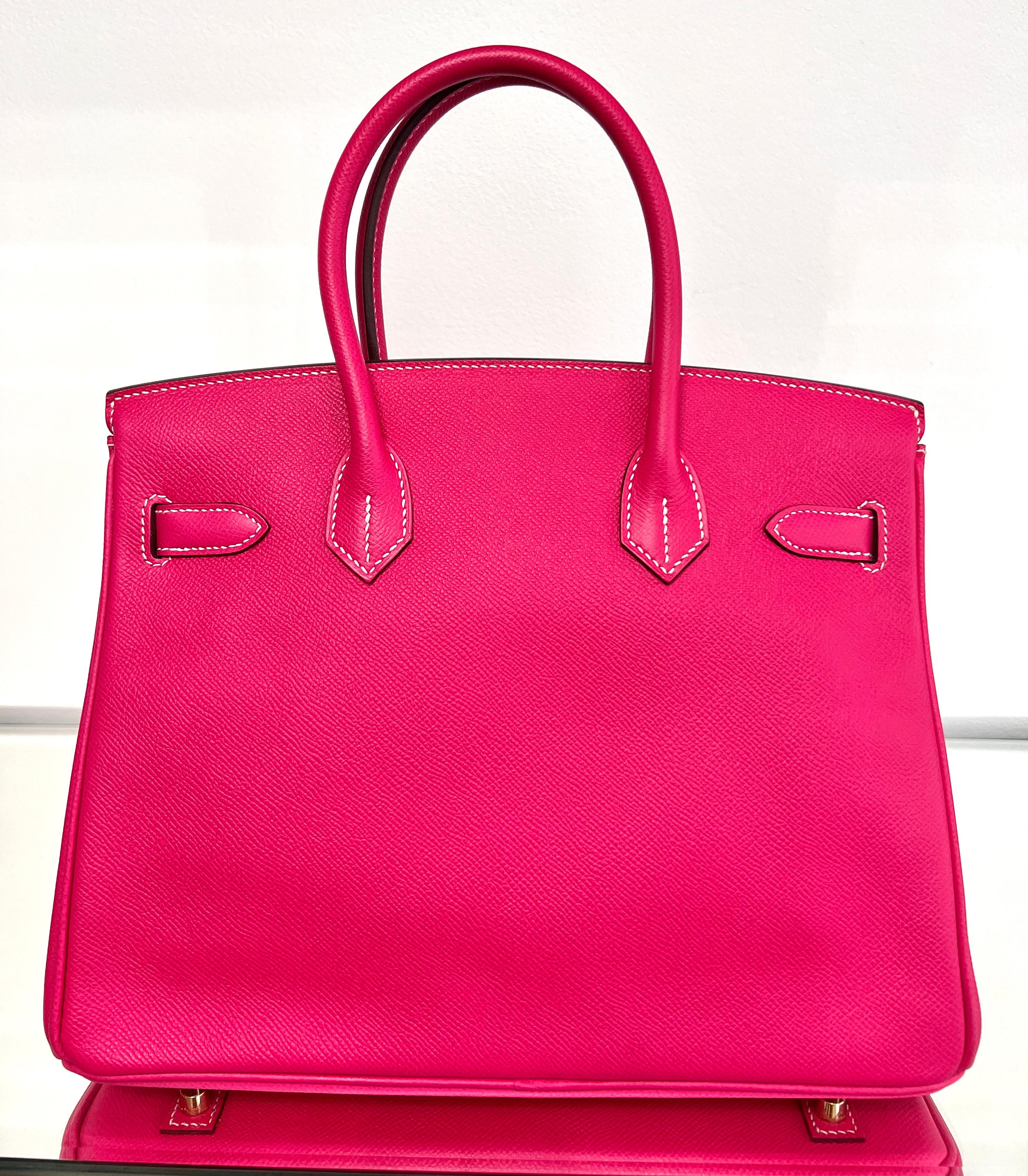 Red Hermès 30 cm Bright Pink Epsom Birkin with Gold Hardware