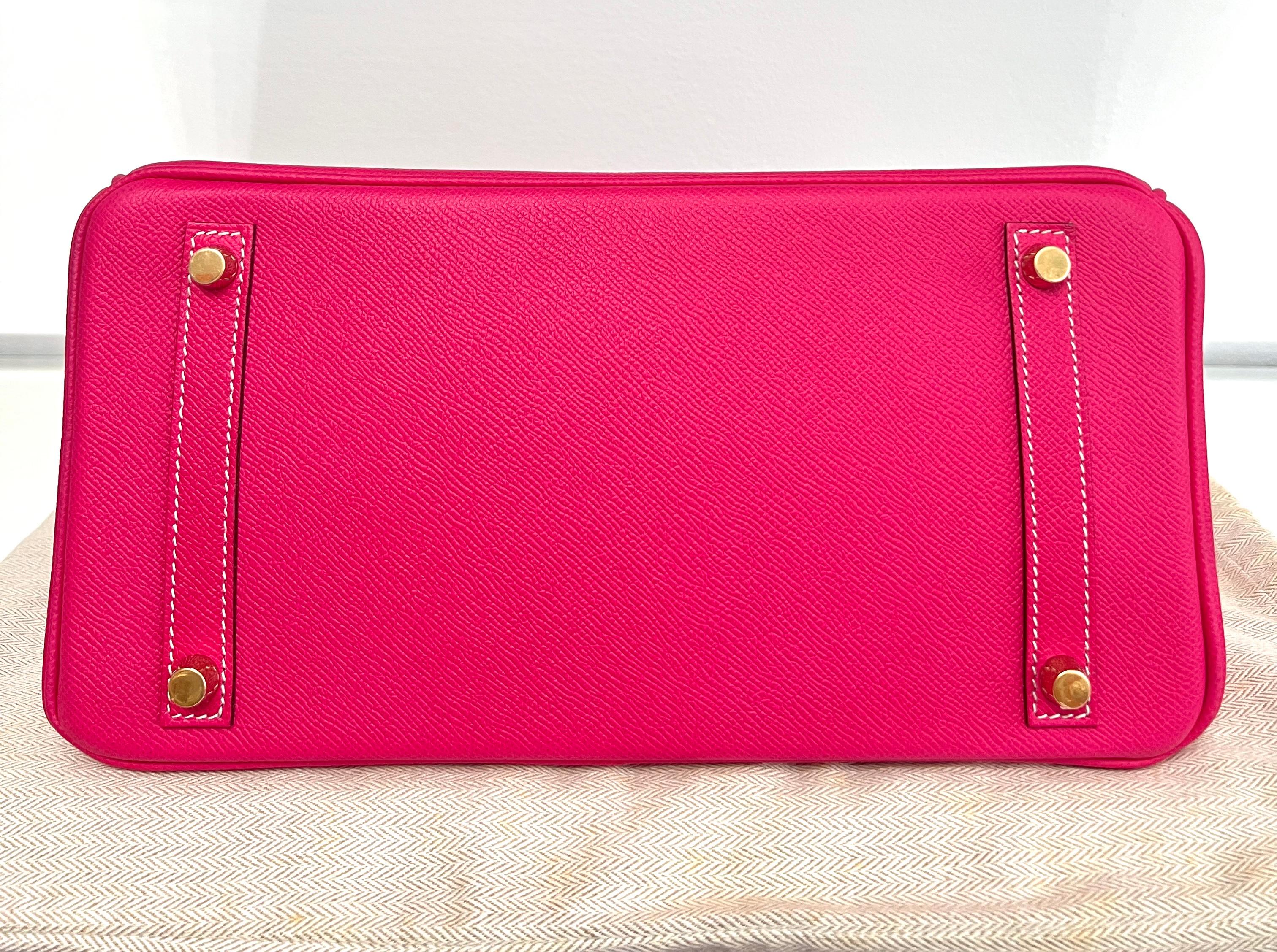Hermès 30 cm Bright Pink Epsom Birkin with Gold Hardware In Excellent Condition In Palm Beach, FL